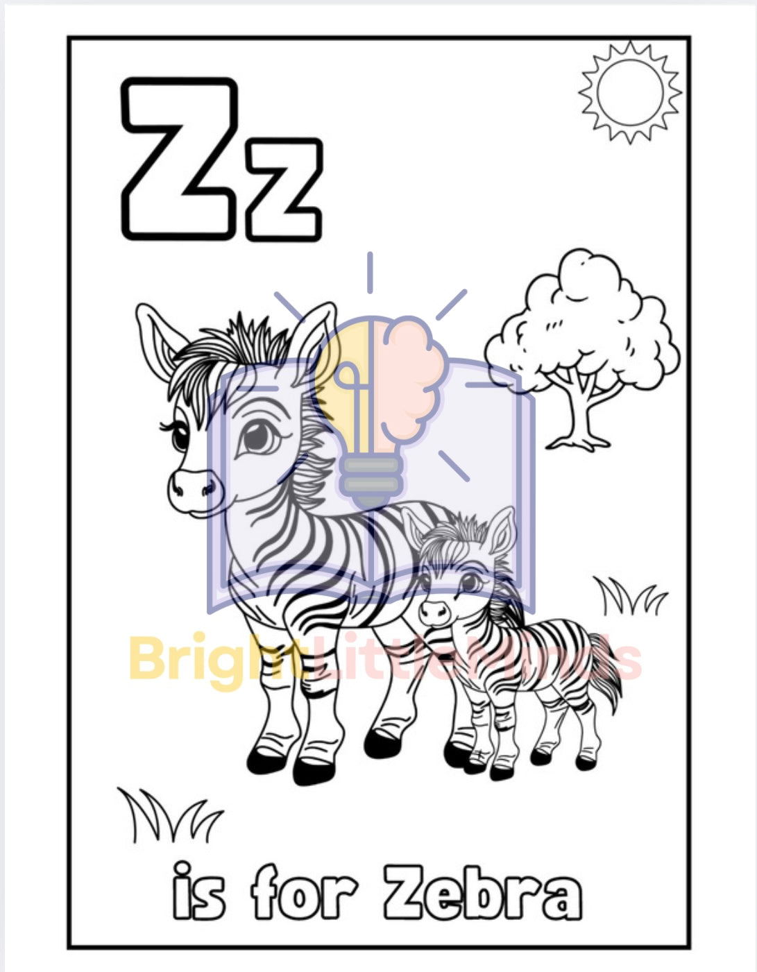 BrightLittleMinds Animal Alphabet Coloring Book