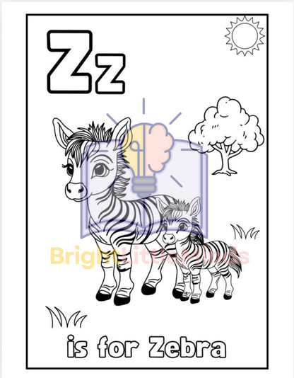 BrightLittleMinds Animal Alphabet Coloring Book