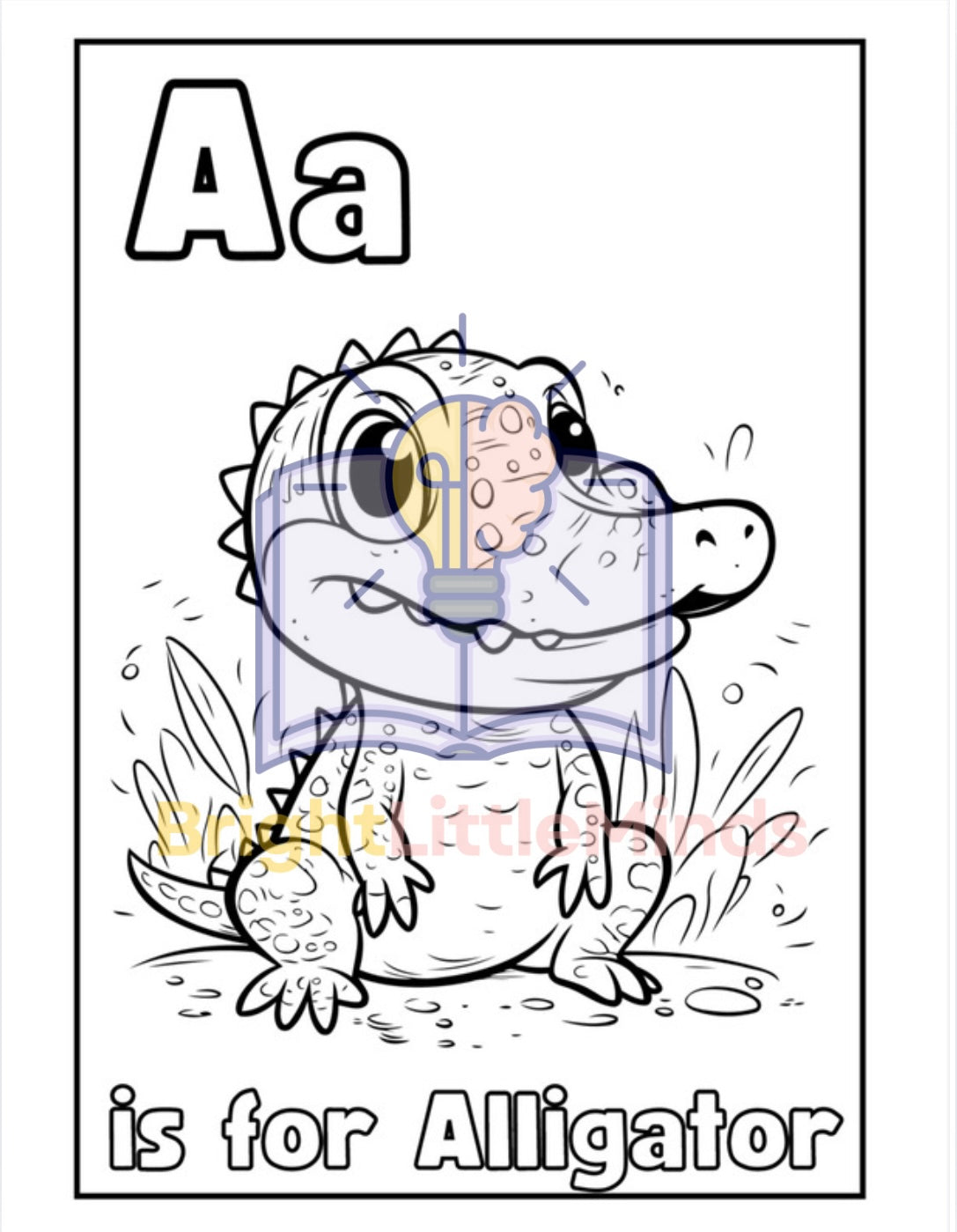 BrightLittleMinds Animal Alphabet Coloring Book