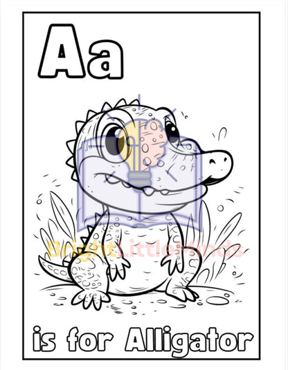 BrightLittleMinds Animal Alphabet Coloring Book